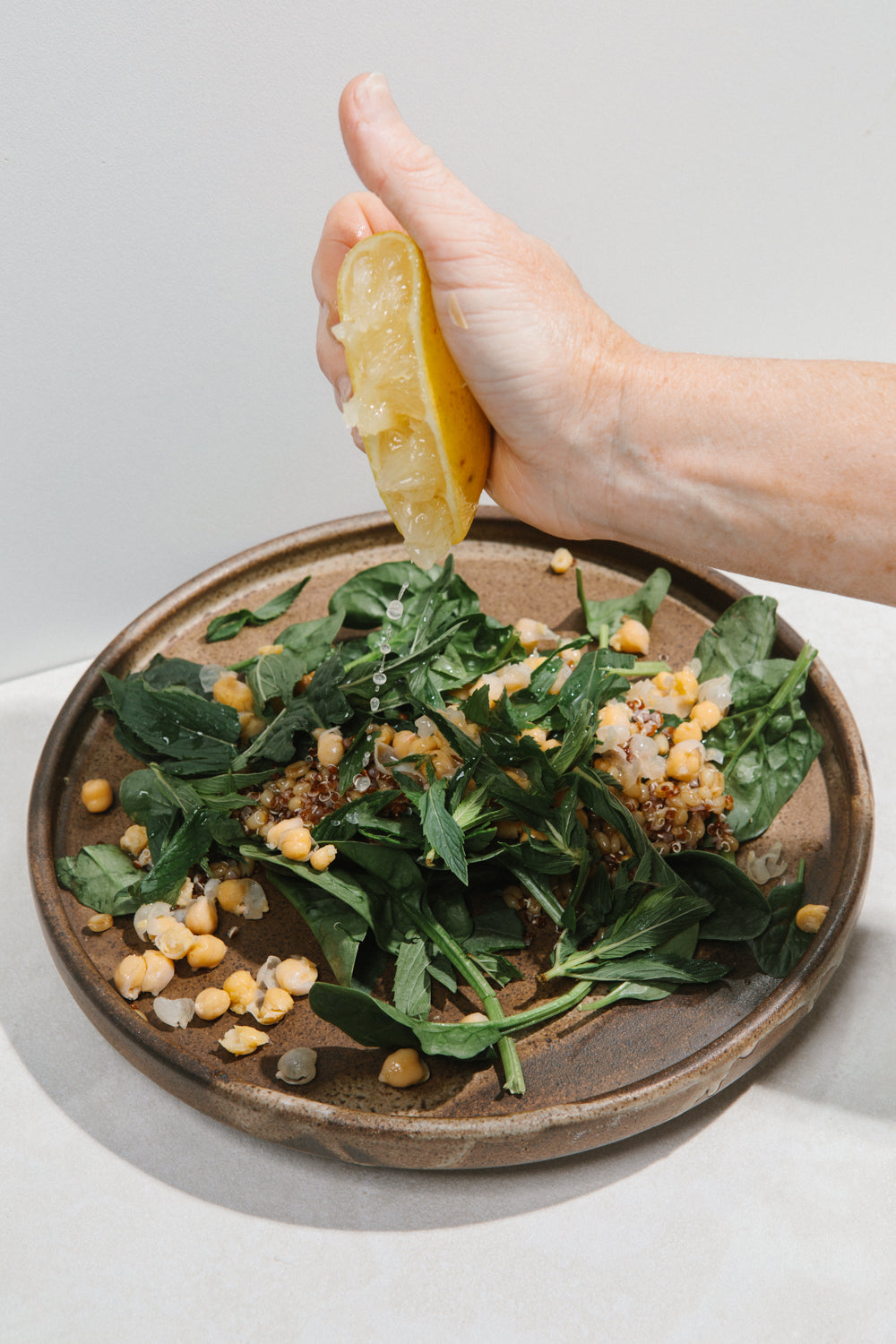 Crispy Chickpea Salad with Honey & Lemon Dressing