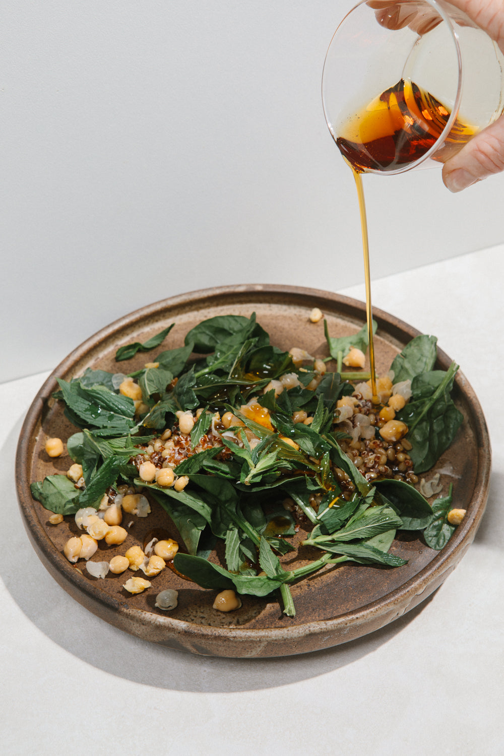 Crispy Chickpea Salad with Honey & Lemon Dressing