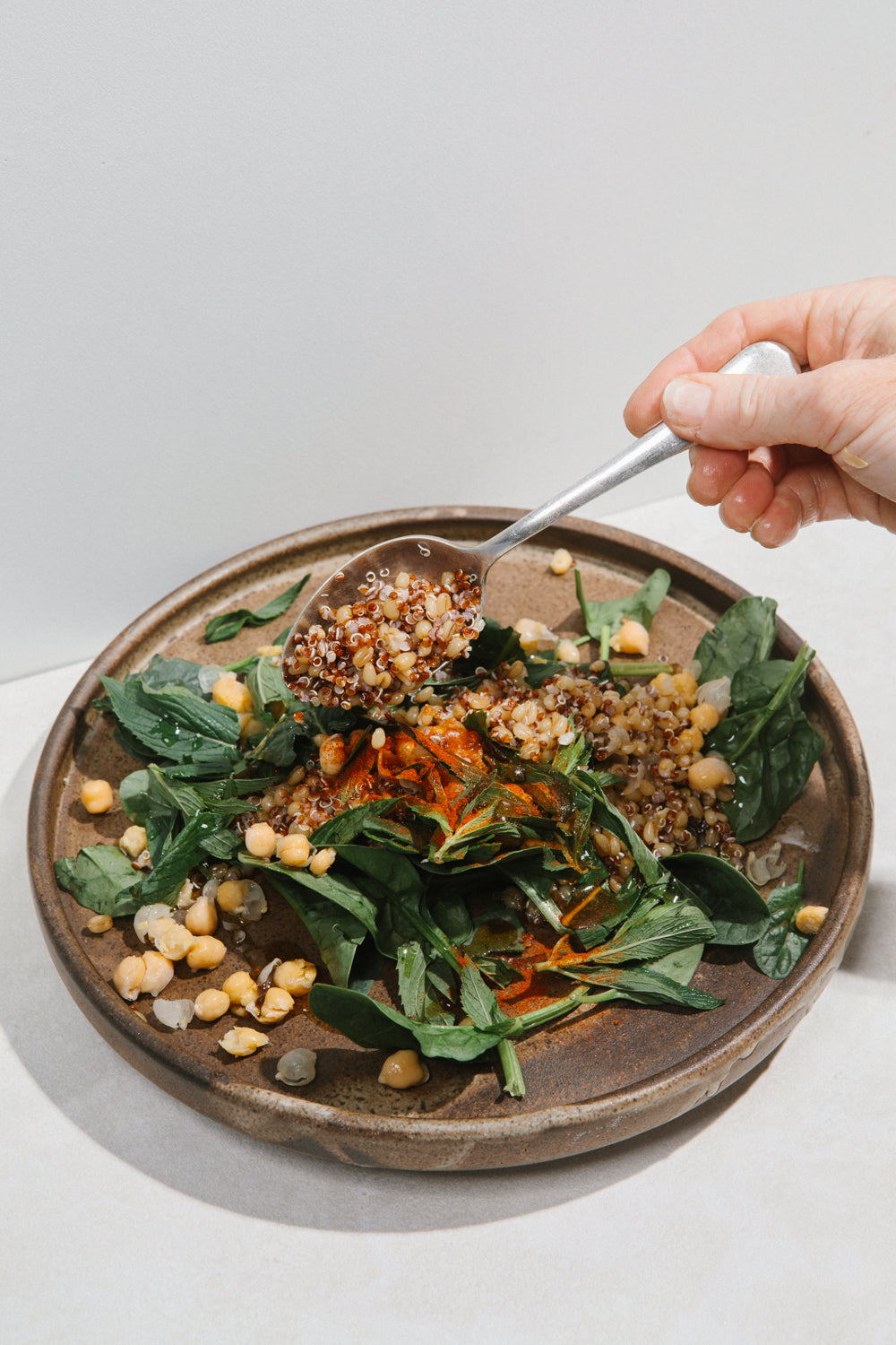 Crispy Chickpea Salad with Honey & Lemon Dressing