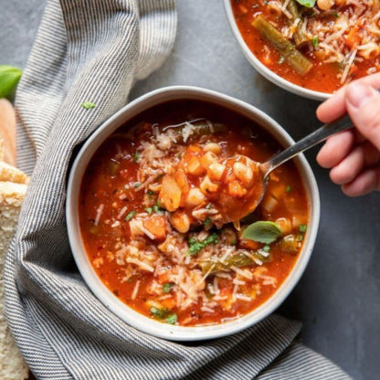 Minestrone with Crispy Bacon