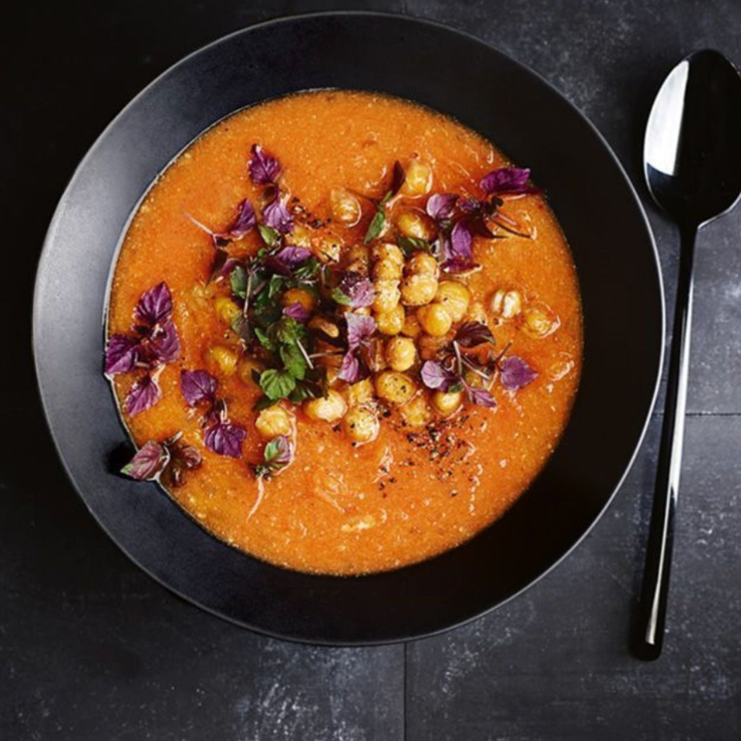 Slow Cooked Sweet Potato & Harissa Soup